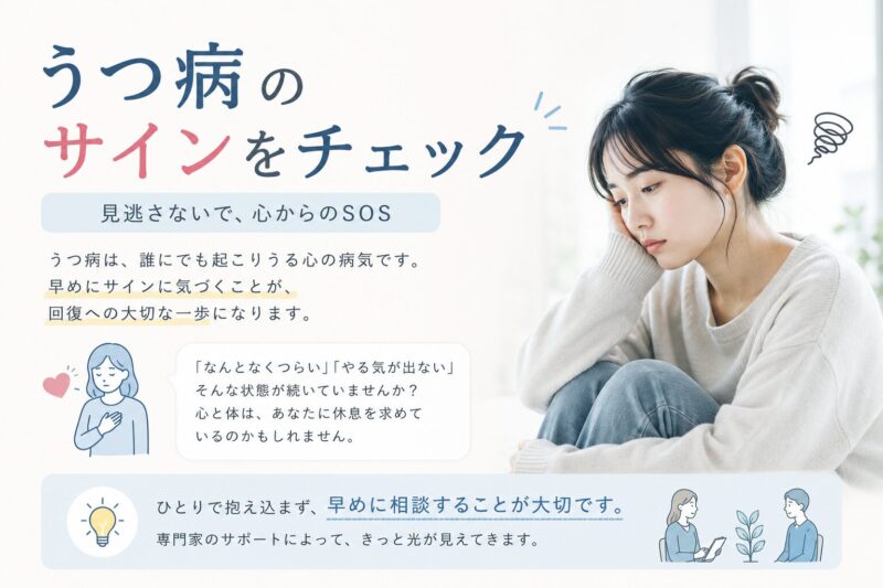 気分の落ち込みが続く方へ｜うつ病のサインをチェックのアイキャッチ画像