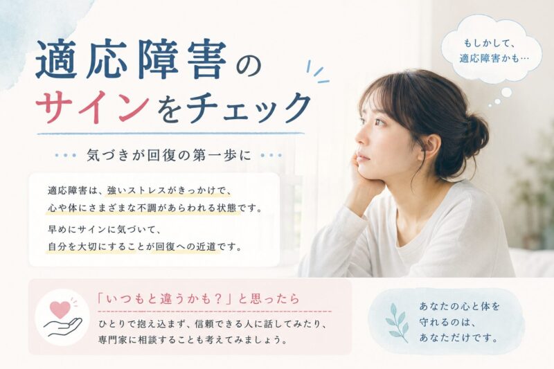 環境の変化がつらい方へ｜適応障害のサインをチェックのアイキャッチ画像