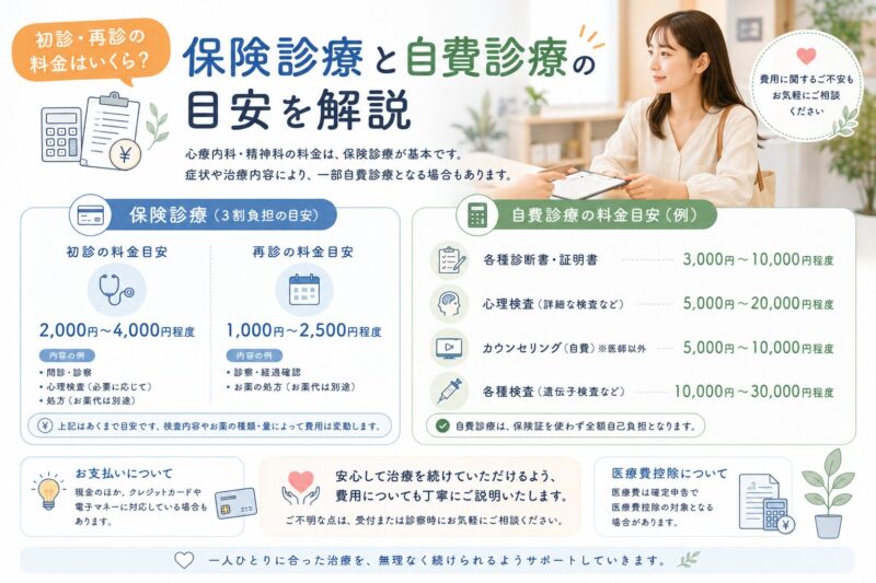 初診・再診の料金はいくら？保険診療と自費診療の目安を解説のアイキャッチ画像