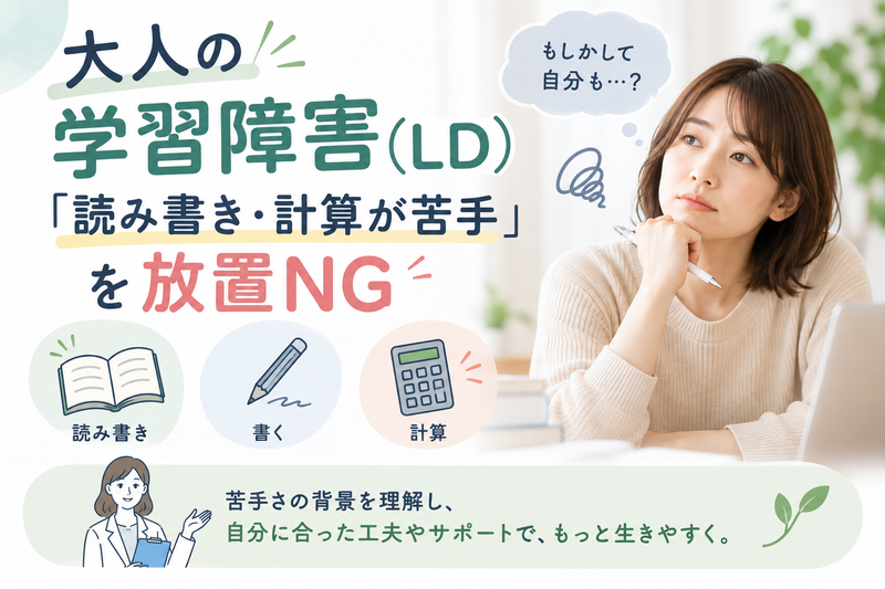 大人の学習障害（LD）「読み書き・計算が苦手」を放置NGのアイキャッチ画像